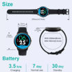 Smart Watch With Bluetooth Call Waterproof Swimming Fitness Monitoring Watches for Men Women Black