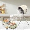Portable Range Hood Desktop with 2 Filters and Tripod, Kitchen Exhaust Fan for Cooking Indoors Hot Pot BBQ Outdoors Camping Picnics White