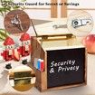 Wood Suggestion Box with Slot and Lock,Wooden Tip Money Drop Donation Boxes,Prayer Ballot Comment Box Countertop Wall Mounted with Chalkboard and Keys