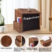 Wood Suggestion Box with Slot and Lock,Wooden Tip Money Drop Donation Boxes,Prayer Ballot Comment Box Countertop Wall Mounted with Chalkboard and Keys