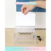 2 Pack Acrylic Donation Box with Lock and Sign Holder Clear Ballot Box with Slot Plastic Suggestion Box Storage Container Clear