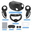 Silicone Cover Set Compatible with Meta Quest 3S Accessories,VR Protector Face Cover,Controller Grips,Front Shell Headset Cover Lens Protective Cover