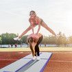 Inflatable AirTrack Air Track Gymnastics Tumbling Floor Mat with Electric Pump Purple 3x1x0.1m