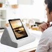 Tablet Stand Pillow with Pocket, Lazy Holder Stand for Bed Sofa,Compatible with iPads Tablets Smartphones Books Magazines (Gray)