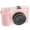 5K Professional Digital Camera Wide Angle Digital Zoom 64MP Camcorder Photography 3 Inch Screen Vlog Video Recorder WIFI Webcam Color Pink