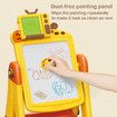 2 in 1 Art Easel for Kids, Building Blocks, Drawing Board with Painting Accessories Yellow