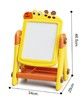 2 in 1 Art Easel for Kids, Building Blocks, Drawing Board with Painting Accessories Yellow