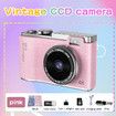 48 MP Digital Camera, 16x Zoom with 2.4 Inch HD Display, Portable Compact Small Camera for Vlogging Photography (Pink)