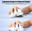 Rechargeable USB Bluetooth Wireless Mouse for Laptop PC, Mac,Programmable Buttons,Easy Thumb Control,Adjustable Angle & Connect RGB Light(White)