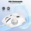 Rechargeable USB Bluetooth Wireless Mouse for Laptop PC, Mac,Programmable Buttons,Easy Thumb Control,Adjustable Angle & Connect RGB Light(White)