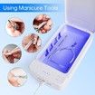 Portable Cleaner Machine with Blue Light,USB Cleaning Tool for Manicure Salon,Tattoo,Scissors,Jewelry,Phone, Watch,Keys(White)
