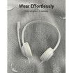 USB Computer Headset with Clear Chat Microphone,Lightweight On-Ear Wired Headset for MS Teams,Skype,Webinars,Call Center and More (White)