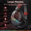 Dual Wireless Gaming Headset with Mic for PS5,PS4,PC,2.4GHz Wireless & Bluetooth 5.3,100 Hr Battery,50mm Drivers,Lightweight & RGB Lighting - DarkRed