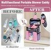 Mesh Shower Caddy Portable Camping Quick Dry Hanging Shower Organiser Basket Toiletry Bag College Dorm Room Essentials-Pink