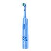 Blue Rechargeable Electric Toothbrush Rotating Round Head Soft Bristles Includes 4 Brush Heads