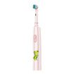 Pink Rechargeable Electric Toothbrush Rotating Round Head Soft Bristles Includes 4 Brush Heads