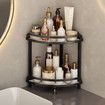 Shower Corner Shelf Caddy 2 Shelf Shower Organizer Corner No Drill Shower Storage Rust Proof Bathroom Corner Wall Shelf Shampoo Holder Black