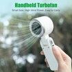 Handheld Portable Turbo Foldable Fan,Rechargeable Battery Fan with LED Display with 5 Speeds For Indoor Outdoor(White)