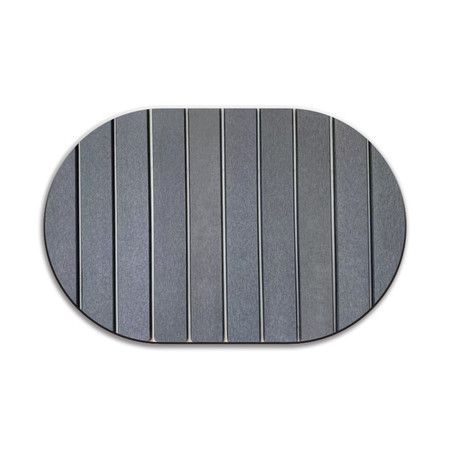 Dark Gray 60*39cm Oval Diatomaceous Earth Drying Mat Foldable, Multifunctional Water Absorbent for Kitchen Countertops