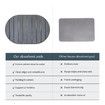 Dark Gray 60*39cm Oval Diatomaceous Earth Drying Mat Foldable, Multifunctional Water Absorbent for Kitchen Countertops