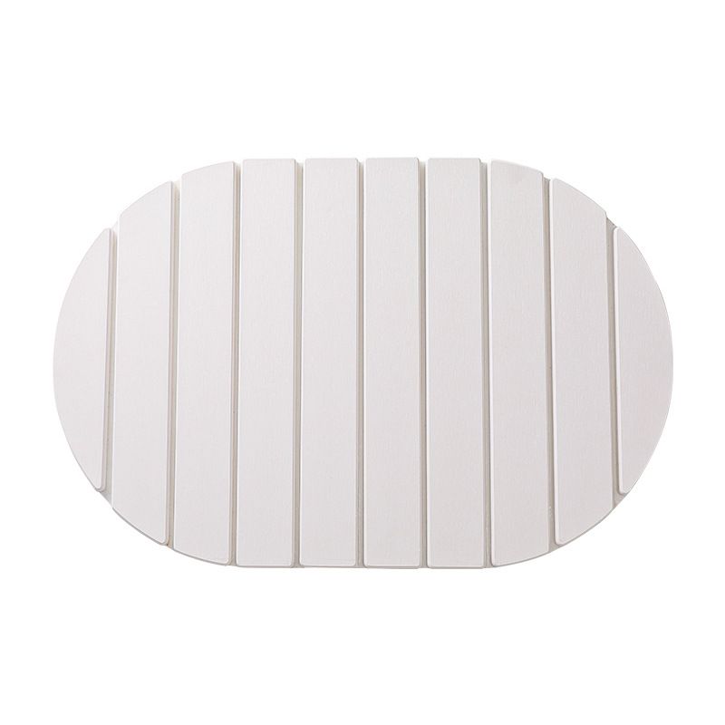 White 60*39cm Oval Diatomaceous Earth Drying Mat Foldable, Multifunctional Water Absorbent for Kitchen Countertops