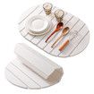 White 60*39cm Oval Diatomaceous Earth Drying Mat Foldable, Multifunctional Water Absorbent for Kitchen Countertops