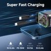 Starlight Car Charger USB C Car Charger Adapter with Projection in Car Roof,Type C Retractable Car Phone Charger Compatible with iPhone,Galaxy