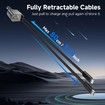 Starlight Car Charger USB C Car Charger Adapter with Projection in Car Roof,Type C Retractable Car Phone Charger Compatible with iPhone,Galaxy