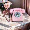 Corded Retro Phone,TelPal Vintage Old Phones,Classic 1930s Antique Landline Phones for Home & Office Decor,Novelty Hotel Telephone with Redial,Pink