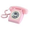 Corded Retro Phone,TelPal Vintage Old Phones,Classic 1930s Antique Landline Phones for Home & Office Decor,Novelty Hotel Telephone with Redial,Pink