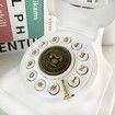 Retro Landline Telephone,Sentno 1960s Vintage Corded Dial Phone Classic Old Fashion Telephones Wired Desk Telephone for Office and Home (White)