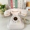 Retro Landline Telephone,Sentno 1960s Vintage Corded Dial Phone Classic Old Fashion Telephones Wired Desk Telephone for Office and Home (White)
