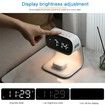 Bedside Lamp with Clock,Touch Lamp with Alarm Clock with 10W Wireless Charging,LED Desk Lamp Dimmable Nightstand for Bedroom Home And Office