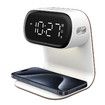 Bedside Lamp with Clock,Touch Lamp with Alarm Clock with 10W Wireless Charging,LED Desk Lamp Dimmable Nightstand for Bedroom Home And Office