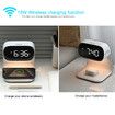 Bedside Lamp with Clock,Touch Lamp with Alarm Clock with 10W Wireless Charging,LED Desk Lamp Dimmable Nightstand for Bedroom Home And Office