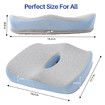 Large Memory Seat Cushion for Office Chair Pressure Relief Sciatica & Tailbone Relief Cushion Pillow for Back Support,Non-Slip Seat Cushions (Blue)