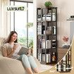4 Tier Rotating Bookshelf Bookcase Vertical Corner Display Storage Unit Shelves Stand Swivel Heavy Duty Flower Plant Shelving Rack