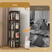 4 Tier Rotating Bookshelf Bookcase Vertical Corner Display Storage Unit Shelves Stand Swivel Heavy Duty Flower Plant Shelving Rack