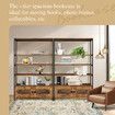 5 Tier Bookshelf Bookcase Vertical Display Shelves Storage Cabinet Plant Stand Unit Flower Rack for Bedroom Office Living Room with 2 Doors