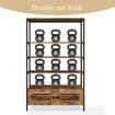 5 Tier Bookshelf Bookcase Vertical Display Shelves Storage Cabinet Plant Stand Unit Flower Rack for Bedroom Office Living Room with 2 Doors