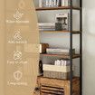 5 Tier Bookshelf Bookcase Vertical Display Shelves Storage Cabinet Plant Stand Unit Flower Rack for Bedroom Office Living Room with 2 Doors