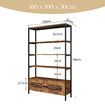 5 Tier Bookshelf Bookcase Vertical Display Shelves Storage Cabinet Plant Stand Unit Flower Rack for Bedroom Office Living Room with 2 Doors