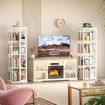 4 Tier Rotating Bookshelf Bookcase Storage Display Unit Vertical Corner Shelves Swivel Plant Flower Stand Heavy Duty Shelving Rack