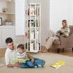 4 Tier Rotating Bookshelf Bookcase Storage Display Unit Vertical Corner Shelves Swivel Plant Flower Stand Heavy Duty Shelving Rack