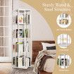 4 Tier Rotating Bookshelf Bookcase Storage Display Unit Vertical Corner Shelves Swivel Plant Flower Stand Heavy Duty Shelving Rack