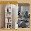 4 Tier Rotating Bookshelf Bookcase Storage Display Unit Vertical Corner Shelves Swivel Plant Flower Stand Heavy Duty Shelving Rack