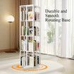 4 Tier Rotating Bookshelf Bookcase Storage Display Unit Vertical Corner Shelves Swivel Plant Flower Stand Heavy Duty Shelving Rack