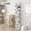 13 Tier Tree Bookshelf Bookcase Tall Wooden Storage Display Unit Corner Vertical Narrow Shelves Stand Heavy Duty Shelving Decorations White