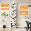 13 Tier Tree Bookshelf Bookcase Tall Wooden Storage Display Unit Corner Vertical Narrow Shelves Stand Heavy Duty Shelving Decorations White