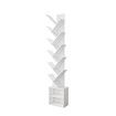 13 Tier Tree Bookshelf Bookcase Tall Wooden Storage Display Unit Corner Vertical Narrow Shelves Stand Heavy Duty Shelving Decorations White